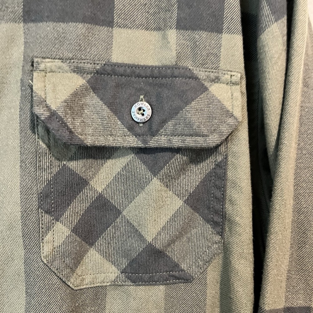 Howler Bros Harkers Flannel Men's Medium Green Plaid Long Sleeve Flap Pocket - Picture 3 of 12